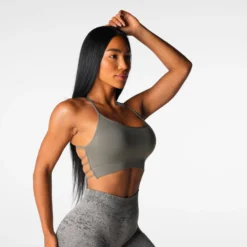 Khaki Green Invincible Seamless Bra -NVGTN Store DSC05135