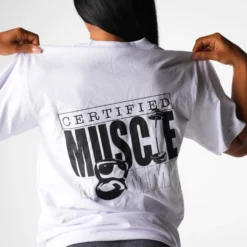 White Muscle Mommy Graphic Tee -NVGTN Store DSC05154