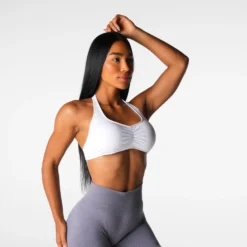 White Comeback Seamless Halter Bra -NVGTN Store DSC05160