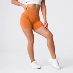 Burnt Orange Pro Seamless Shorts -NVGTN Store DSC05672