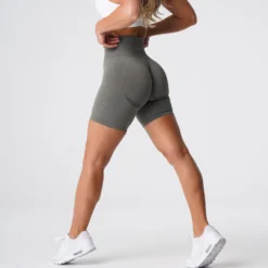 Khaki Green Biker Shorts -NVGTN Store DSC05718