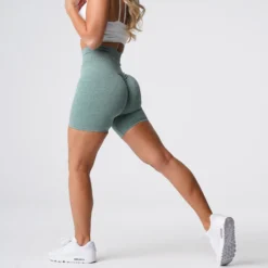 Sage Green Scrunch Seamless Shorts