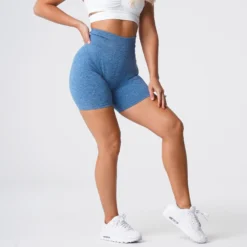 Sky Blue Scrunch Seamless Shorts -NVGTN Store DSC05749