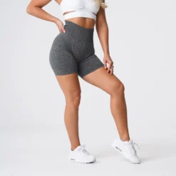 Black Speckled Scrunch Seamless Shorts -NVGTN Store DSC05753