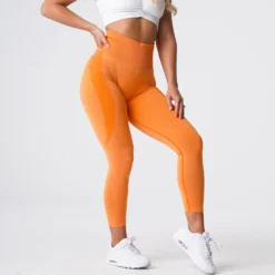 Sunset Orange Contour Seamless Leggings -NVGTN Store DSC05818