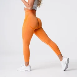 Sunset Orange Contour Seamless Leggings -NVGTN Store DSC05820