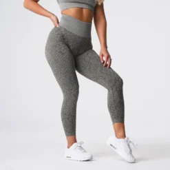 Khaki Green Snakeskin Seamless Leggings -NVGTN Store DSC05921