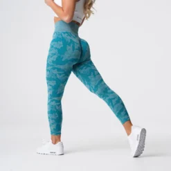 Teal Camo Seamless Leggings