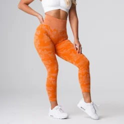 Burnt Orange Camo Seamless Leggings -NVGTN Store DSC05949