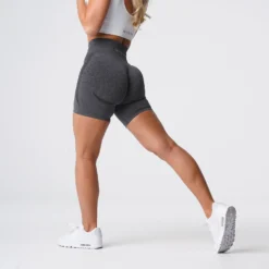 Black Speckled Contour Seamless Shorts -NVGTN Store DSC05993