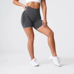 Black Speckled Contour Seamless Shorts -NVGTN Store DSC05995