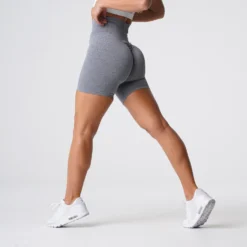 Grey Scrunch Seamless Shorts -NVGTN Store DSC06005