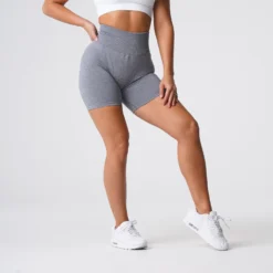 Grey Scrunch Seamless Shorts -NVGTN Store DSC06008