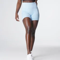 Icy Blue Camo Seamless Shorts -NVGTN Store DSC06325