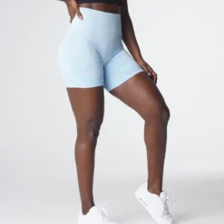 Icy Blue Camo Seamless Shorts -NVGTN Store DSC06328