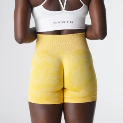 Sunshine Yellow Camo Seamless Shorts -NVGTN Store DSC06372 2aca84f2 b5fc 41b8 8d58 4bec07d27ba9
