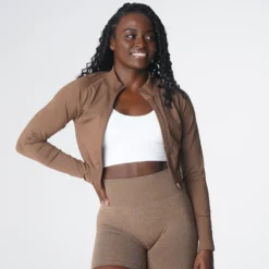 Mocha Divine Seamless Zip Up