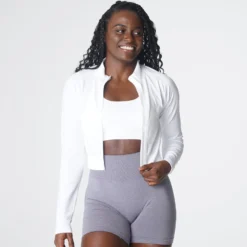 White Divine Seamless Zip Up