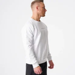 White Crew Neck Sweatshirt -NVGTN Store DSC06602