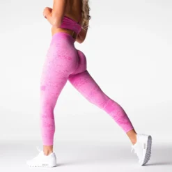 Bubble Gum Pink Digital Seamless Leggings