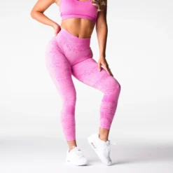 Bubble Gum Pink Digital Seamless Leggings -NVGTN Store DSC06644