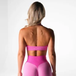 Bubble Gum Pink Finesse Seamless Halter Bra -NVGTN Store DSC06649