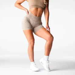 Beige Digital Seamless Shorts 9 Beige Digital Seamless Shorts -NVGTN Store DSC06679