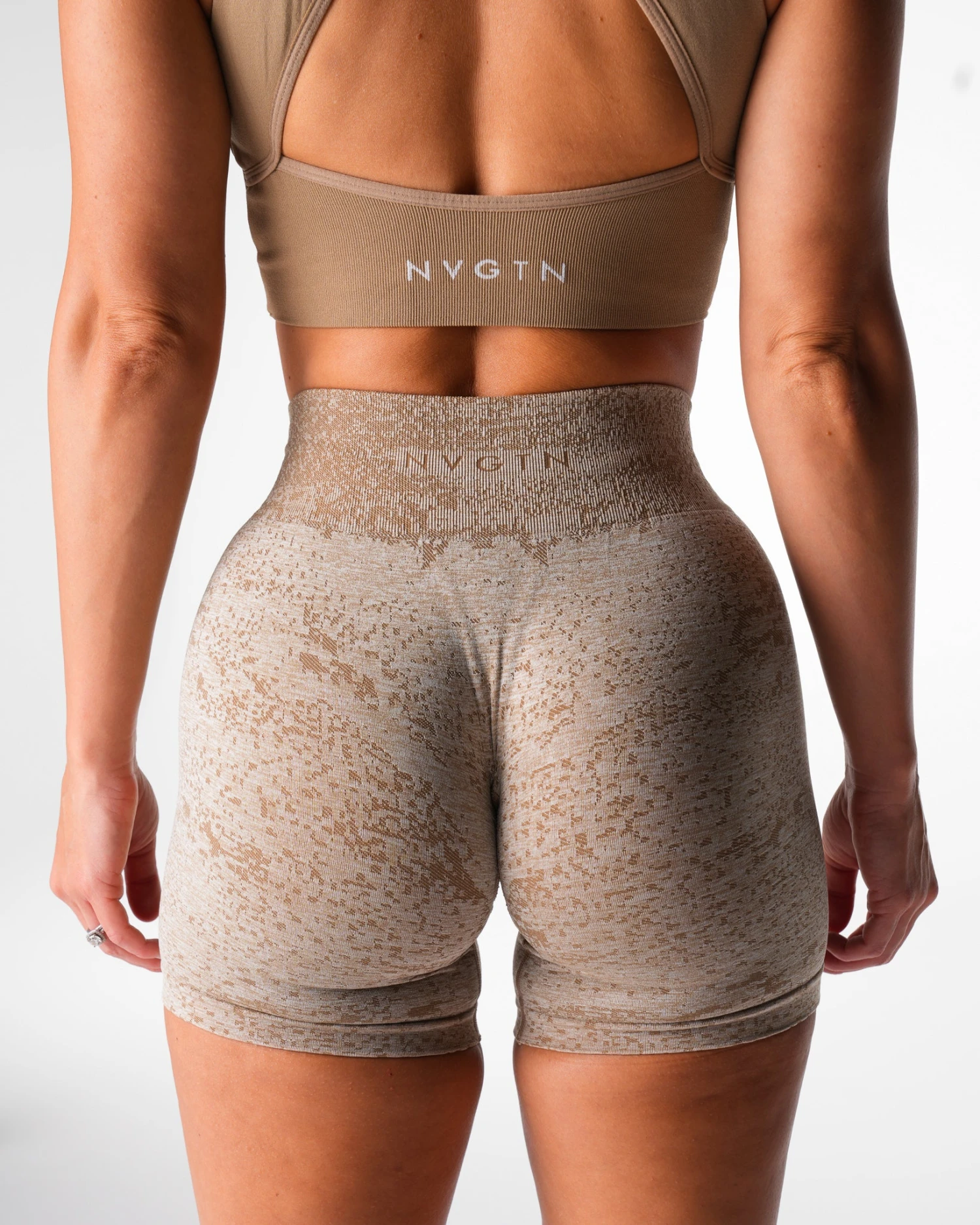 Beige Digital Seamless Shorts 4 Beige Digital Seamless Shorts - Image 2