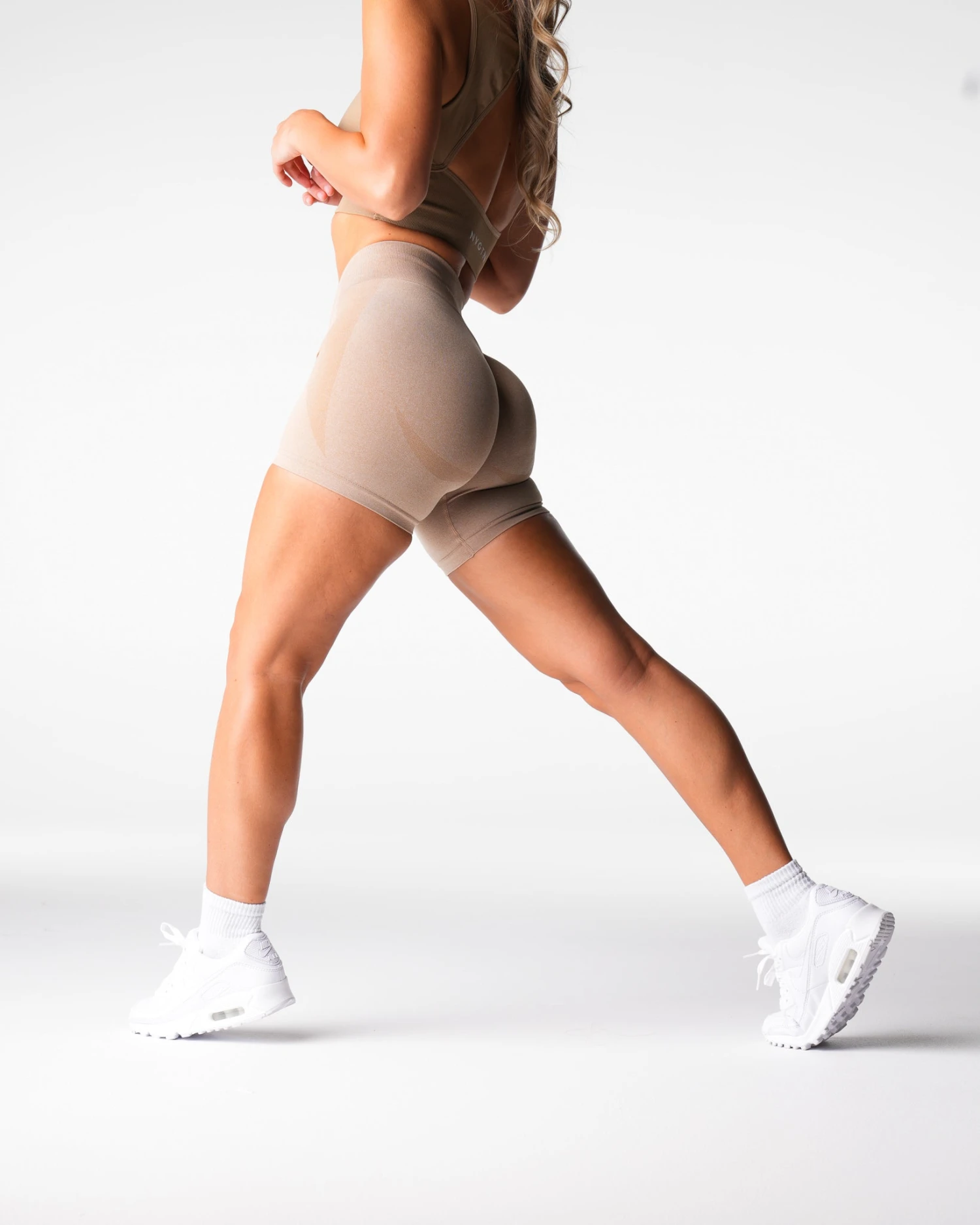 Beige Mid Rise Contour Seamless Shorts 5 Beige Mid Rise Contour Seamless Shorts - Image 3