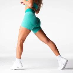 Turquoise Knockout Seamless Shorts -NVGTN Store DSC06691