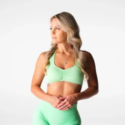 Pistachio Comeback Seamless Halter Bra