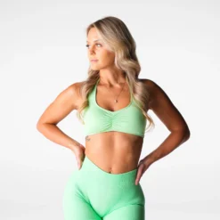 Pistachio Comeback Seamless Halter Bra -NVGTN Store DSC06721
