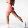 Peach Mid Rise Contour Seamless Shorts