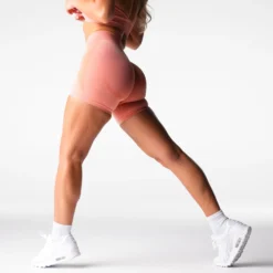 Peach Mid Rise Contour Seamless Shorts 8 Peach Mid Rise Contour Seamless Shorts -NVGTN Store DSC06762