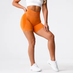 Burnt Orange Contour Seamless Shorts -NVGTN Store DSC06834