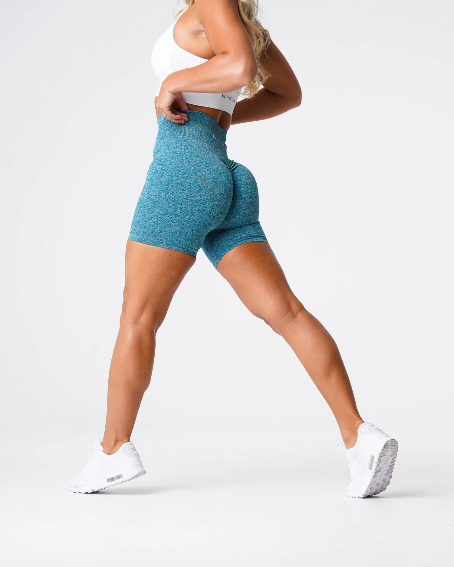 Teal Scrunch Seamless Shorts 3 Teal Scrunch Seamless Shorts