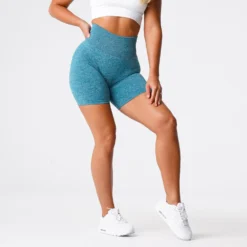 Teal Scrunch Seamless Shorts 8 Teal Scrunch Seamless Shorts -NVGTN Store DSC06846