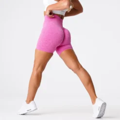 Bubble Gum Pink Scrunch Seamless Shorts -NVGTN Store DSC06848