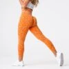 Burnt Orange Leopard Seamless Leggings
