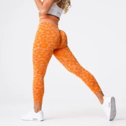 Burnt Orange Leopard Seamless Leggings