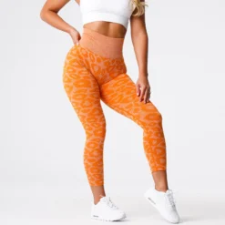Burnt Orange Leopard Seamless Leggings -NVGTN Store DSC06858