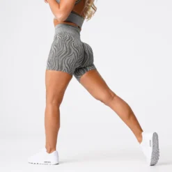 Khaki Green Zebra Seamless Shorts -NVGTN Store DSC06859