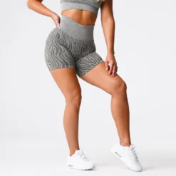 Khaki Green Zebra Seamless Shorts -NVGTN Store DSC06862