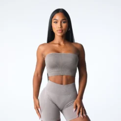 Taupe Conquer Ribbed Seamless Bra