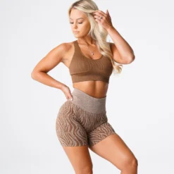 Mocha Galaxy Ribbed Seamless Bra 8 Mocha Galaxy Ribbed Seamless Bra -NVGTN Store DSC06889