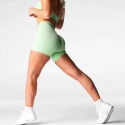 Pistachio Mid Rise Pro Seamless Shorts -NVGTN Store DSC06919