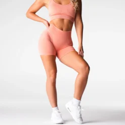 Peach Mid Rise Pro Seamless Shorts -NVGTN Store DSC06939