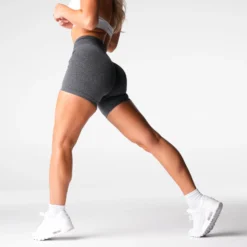 Black Speckled Mid Rise Pro Seamless Shorts -NVGTN Store DSC06950