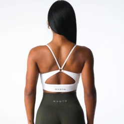 White Glimpse Ribbed Seamless Bra