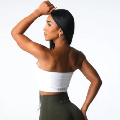 White Conquer Ribbed Seamless Bra -NVGTN Store DSC06979